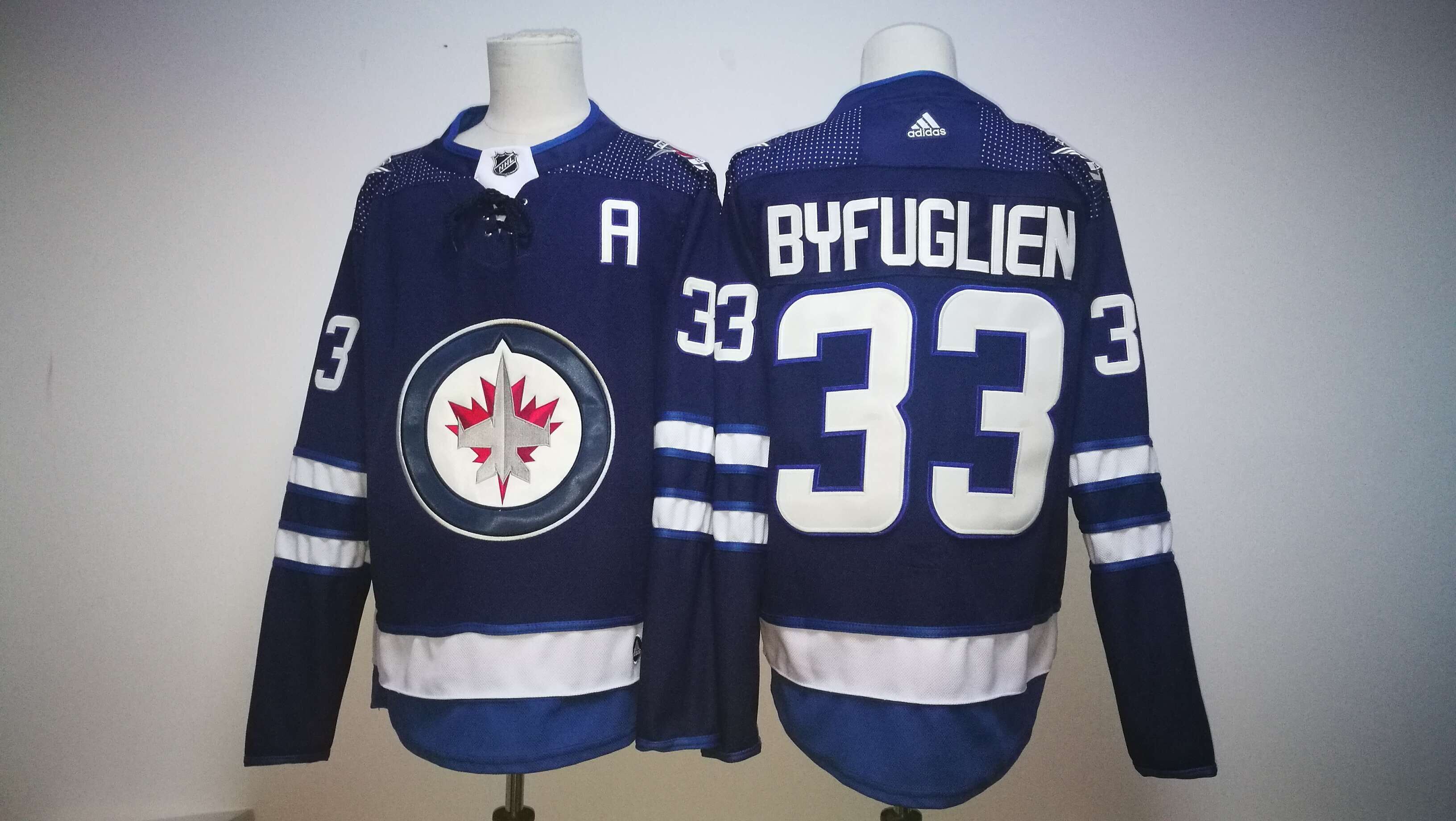 Men Winnipeg Jets #33 Dustin Byfuglien Blue Hockey Stitched Adidas NHL Jerseys->winnipeg jets->NHL Jersey